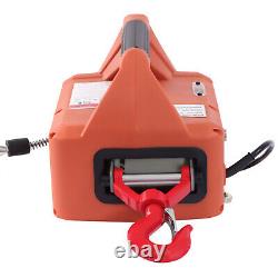 110V 3-in-1 LED Indicator Orange Electric Hoist Winch With Wireless Remote Control
