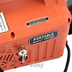 110V 3-in-1 LED Indicator Orange Electric Hoist Winch With Wireless Remote Control