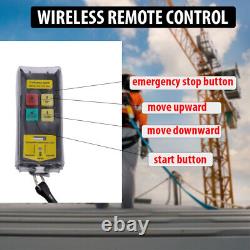 110V 510W 440 LBS Electric Hoist Winch Crane with Wireless Remote Control