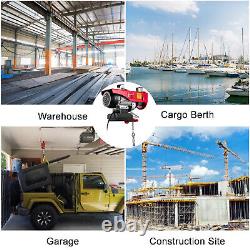 110V 660lbs Electric Hoist Wireless Remote Control Electric Winch Lift New