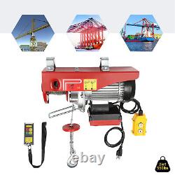 110V Electric Hoist Wireless&Wired Remote Control Overhead Lift Cranes Winch USA