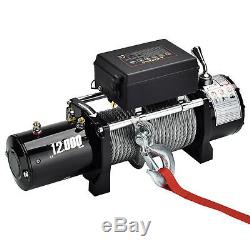 12000lbs 12V Electric Recovery Winch Truck SUV Wireless Remote Control