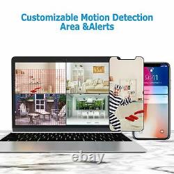 1296P HD Wifi Security Camera System Wireless Outdoor IP CCTV 8CH NVR Kit APP US