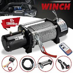 13000lbs 12V Electric Recovery Winch Truck SUV Wireless Remote Control