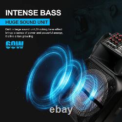 15 Bluetooth Portable FM Speaker Heavy Bass Tailgate Stereo PA System MIC AUX