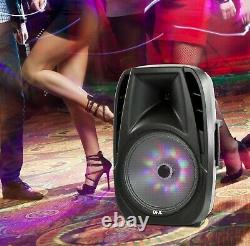 15 Portable Bluetooth Loud Speaker With Stand & Wireless Microphone 5-Band 7500W