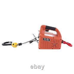 1500W Electric Winch Crane Hoist Lifting Kit with Wireless Remote Control 1100LBS
