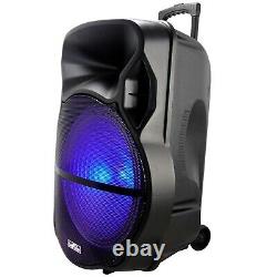 18 Portable Bluetooth Pa Dj Party Speaker Lights Usb Rechargeable Battery MIC