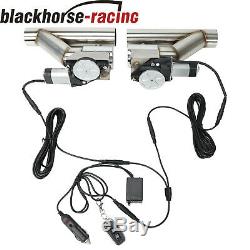 2.5 Dual Electric Exhaust Cutout Dump Bypass Valve Wireless Remote Control Kit