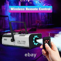 2PCS 1500W Smoke Fog Machine +RGB LED Remote Control DJ Stage Fog Effect Fogger