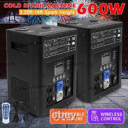 2Pcs 600W Cold Spark Firework Machine DMX Stage Effect Low Noise Stage Events US