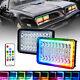 2pcs 4x6 Rectangle Led Headlight High Low Beam Sealed Replacement Lamp Rgb Halo