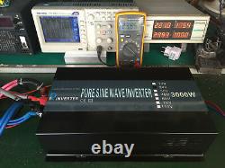 3000W Pure Sine Wave Inverter 24V 120V Car Power Home Solar Remote Control Camp