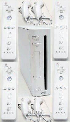 4-REMOTE Nintendo Wii Video Game System ULTIMATE FAMILY BUNDLE Console Set Kit