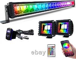 40/42INCH RGB LED Light Bar Chasing Strobe Flashing Mode APP/Remote Control 12V