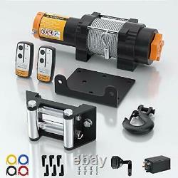 4500lb 12V Electric Steel Cable Winch Kits with Wireless Remote Control IP67