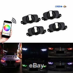 4x App Control HID RGBW Angel Eye Halo Ring Markers Kit For BMW F30 F31 3 Series