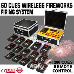 60 Cues Fireworks Firing System With 1200Cues Wireless Remote Control Party