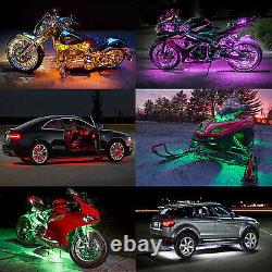 6x Wireless Motorcycle RGB 36LED Under Glow Neon Strip Light Kit Remote Control