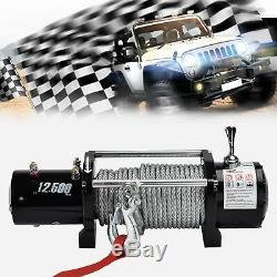9500lbs 12V Electric Recovery Winch Truck SUV Wireless Remote Control