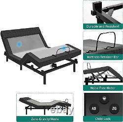 Adjustable Massage Bed Frame Queen Size Wireless Remote Control Electric IncliUS