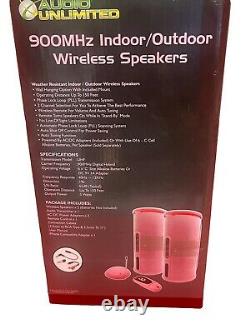 Audio Unlimited Pink? 900MHz Wireless Indoor/Outdoor Speaker System withRemot