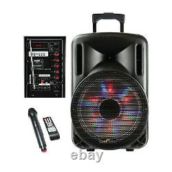 BEFREE SOUND 12 BLUETOOTH PORTABLE RECHARGEABLE PARTY DJ PA SPEAKER with LIGHTS
