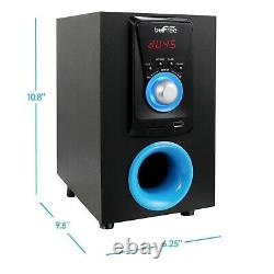 Befree 5.1 Channel Surround Sound Bluetooth Home Theater Speaker System Blue New