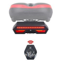 Bicycle Bike Rear LED Tail Light Wireless USB Remote Control Turn Signals Light
