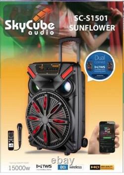 Bluetooth speaker 15 SkyCube 15000 Watts P. M. P. O Rechargeable Remote Mic Fm/us