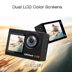 Campark X40 Action Camera 4K 20MP WiFi Vlogging Camera EIS Dual Touch Screen US