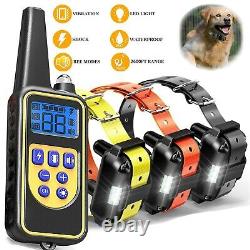 Dog Shock Training Collar Rechargeable Remote Control Trainer Waterproof 2600 FT