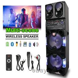 Dual 10BT Portable Party Bluetooth Speaker Rechargeable withRemote control &wheel