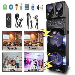 Dual 10BT Portable Party Bluetooth Speaker Rechargeable withRemote control &wheel