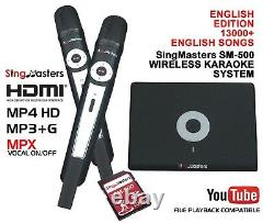 ENGLISH KARAOKE MACHINE SingMasters Magic Sing, 13000 English Song, 2 Wireless Mic