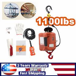 Electric Hoist with Wireless Remote Control 110V Portable 1100LBS 1100LBS 7.6M
