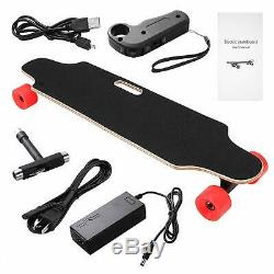 Electric Skateboard 2.9 Wheels Longboard Wireless Remote Controller 7Layers RED