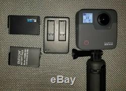 GoPro Fusion 360 Camera With Case, Self-stick that is a tripod and extra batteries