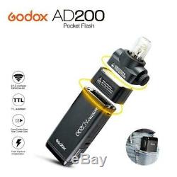Godox 2.4G AD200 TTL Pocket Camera Flash + S2 Holder + AD-S11 + AD-S2