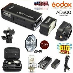 Godox 2.4G TTL HSS AD200 1/8000s Pocket Flash Light + Free AD-S7 Softbox Kit US