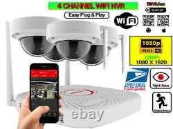 Home Wireless Security Camera System Outdoor 1080P 4 or 8 CH WIFI NVR WD 1TB HDD