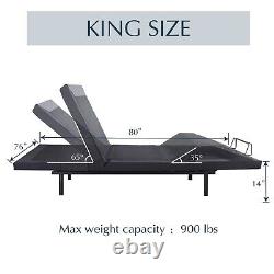 King Electric Adjustable Bed Base with Upgraded Motors & Wireless Remote Control