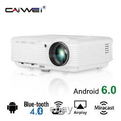 LED Android Projector 1080p Smart Home Theater Movie Video Wifi BT HDMI LCD ZOOM