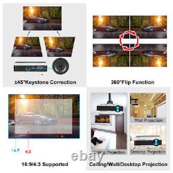 LED Smart 1080P Projector Android 9.0 WiFi LED Video Home Cinema Bundle Bracket