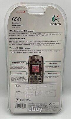 Logitech HARMONY 650 Universal Color Screen Remote Control 915-000159 NEW SEALED