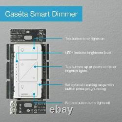 Lutron P-BDG-PKG2W Wireless Smart 2 Light Dimmers Bridge Caseta Kit Alexa Google