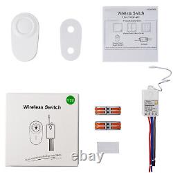 Mini Wireless Light Switch 110V Button Key 1 Way Remote Control Home Tools White