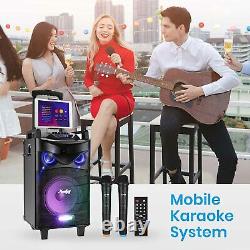 Moukey 540W Wireless Karaoke Machine Bluetooth Portable System with 2 Microphone