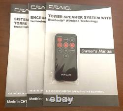 NEW CRAIG Tower Speaker System Bluetooth Remote Control & Manual Wireless