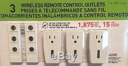 NEW Capstone 3 Wireless Remote Control Power Outlet Light Switch + 2 Remotes NIB